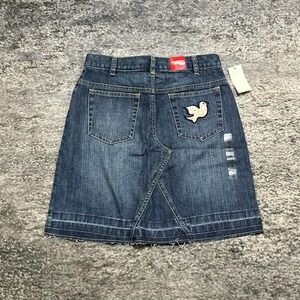 NWT Vintage Y2K Gap Skirt Denim Size 14 (27") Blue Mini Avant Garde Preppy